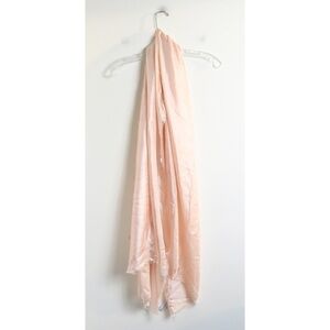 Nordstrom long rectangular scarf lightweight warm pastel pink soft sheen